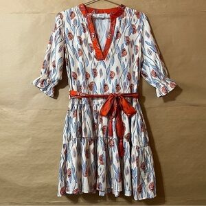 Paolita | Efterpe Tiered Mini Dress Floral Print Belted Puff Sleeves Size XS